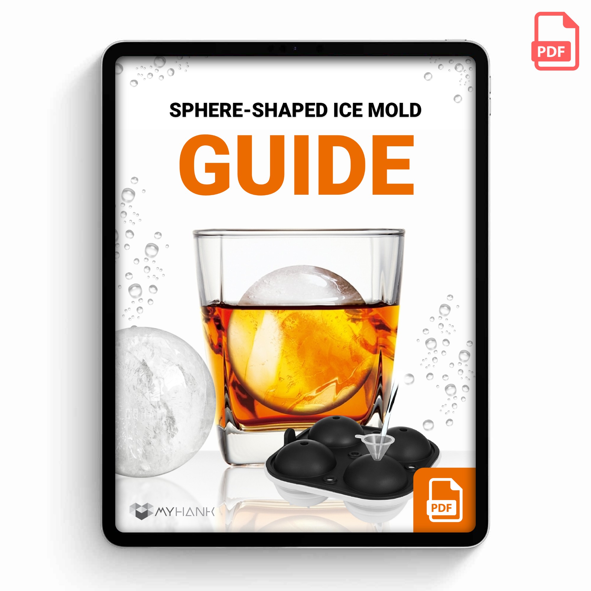 Dicas de Moldes de Gelo Redondos, Truques, Receitas e Mais (O ficheiro está em formato PDF e foi enviado por correio eletrónico GRATUITO quando compra o produto)