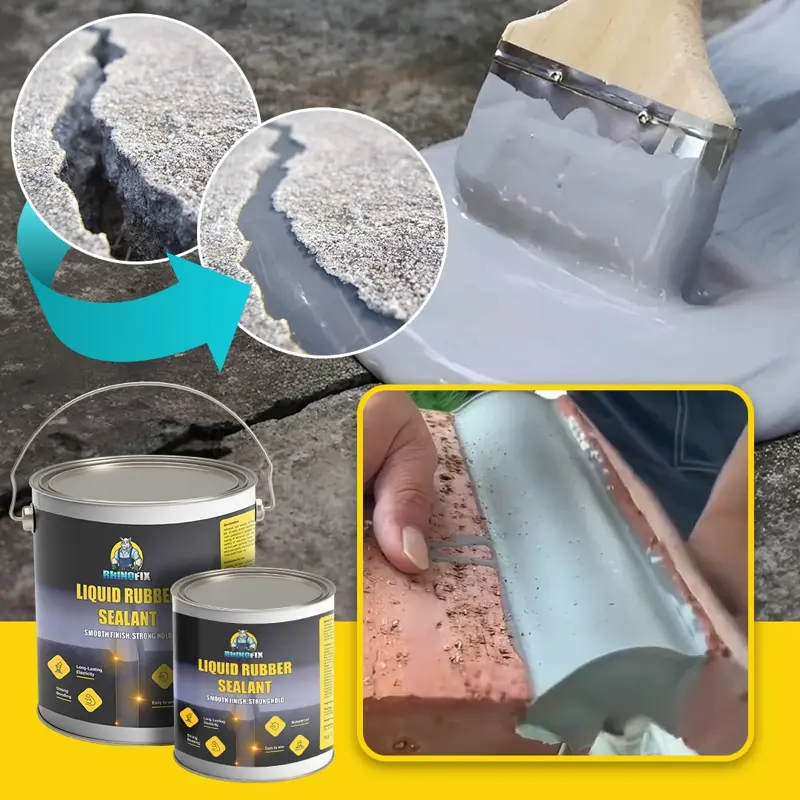 RHINOFIX GroutFlex – Selante impermeabilizante em borracha líquida para reparo de rachaduras (diferentes formatos)