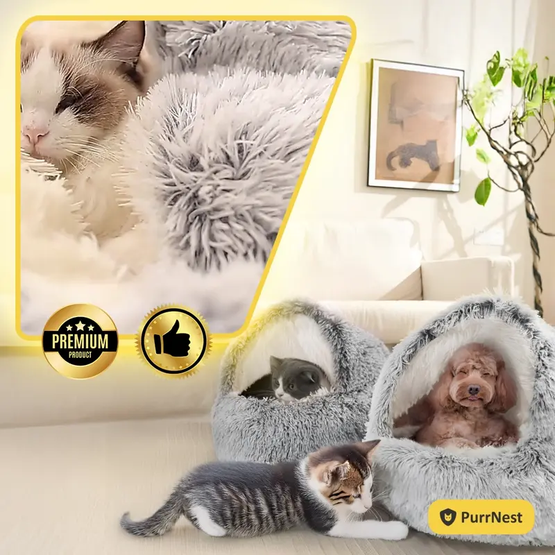 PurrNest - Cama Anti-Ansiedade para Animais